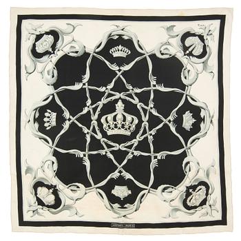 385. HERMÈS, scarf, "Crowns / Couronnes".