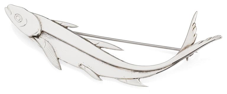 A Wiwen Nilsson sterling brooch, Lund 1954.