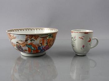 SKÅL, mandarinporslin och KOPP, porslin, Kina 1700-tal.