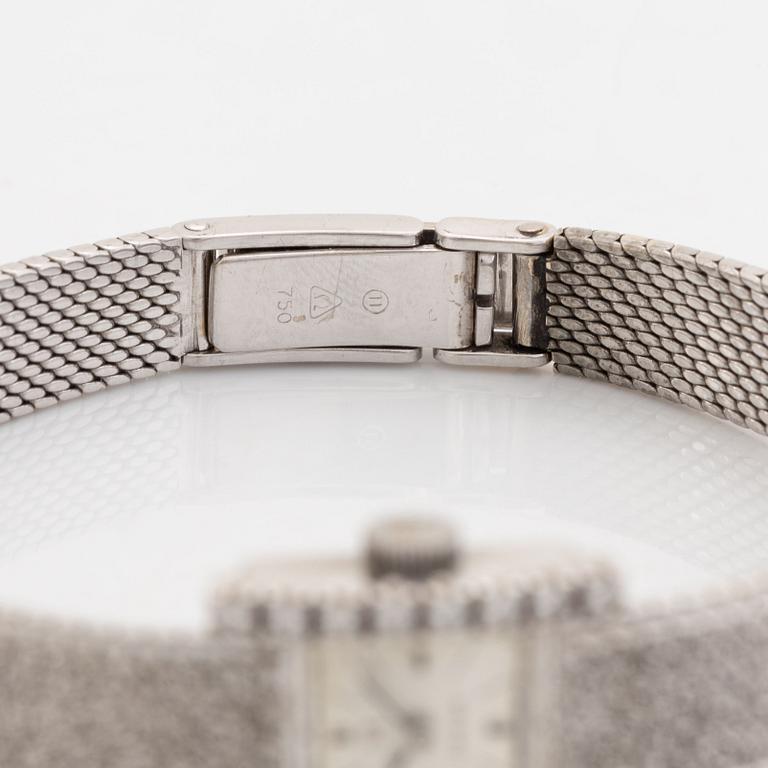 Omega, armbandsur, 18K vitguld med briljantslipade diamanter.