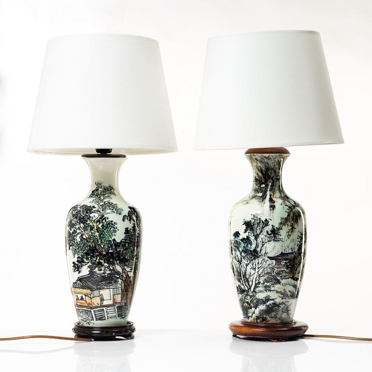 A matched pair of table lamps, Bergboms, second half of the 20th century.