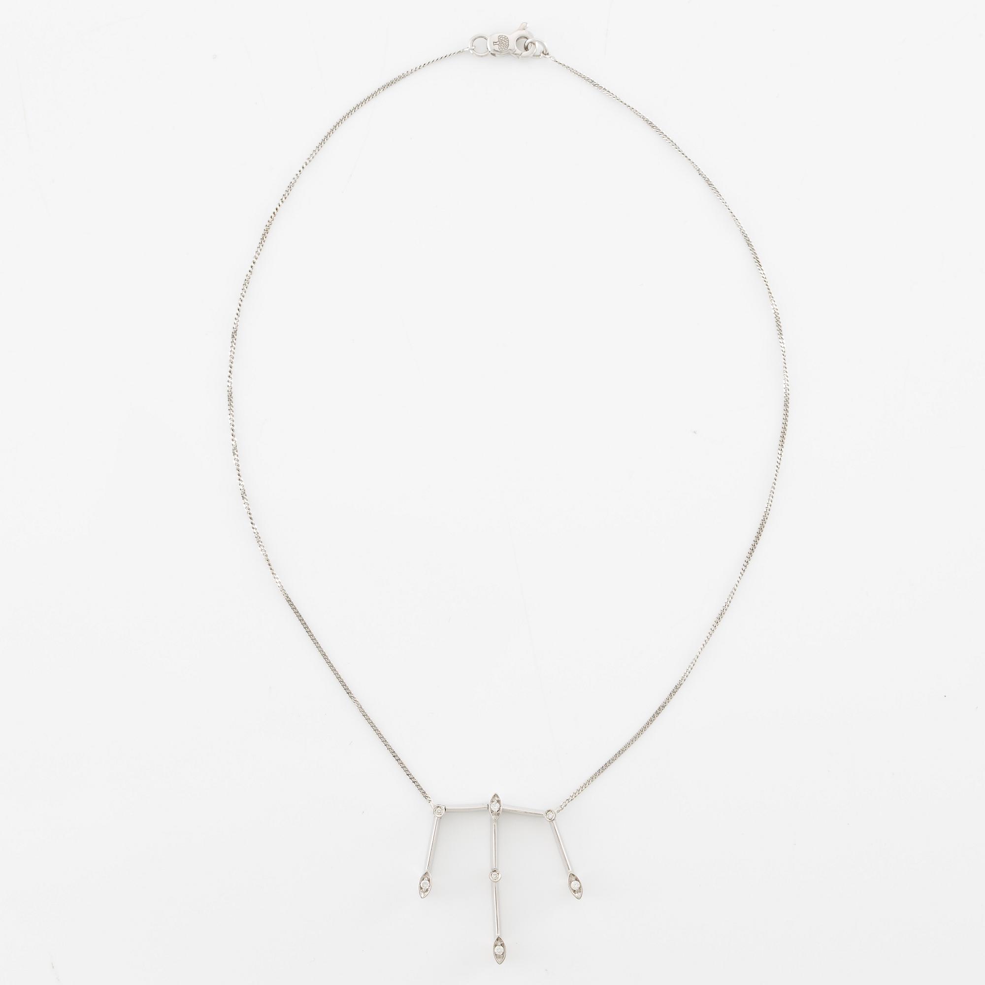 Necklace 18K white gold with brilliant-cut diamonds, Alfieri & St. John, Italy.