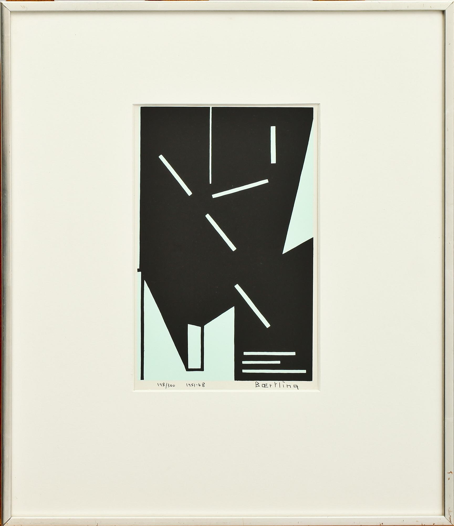 OLLE BAERTLING, färgseriegrafi, sign, numr 198/300 o dat- 1951-68.