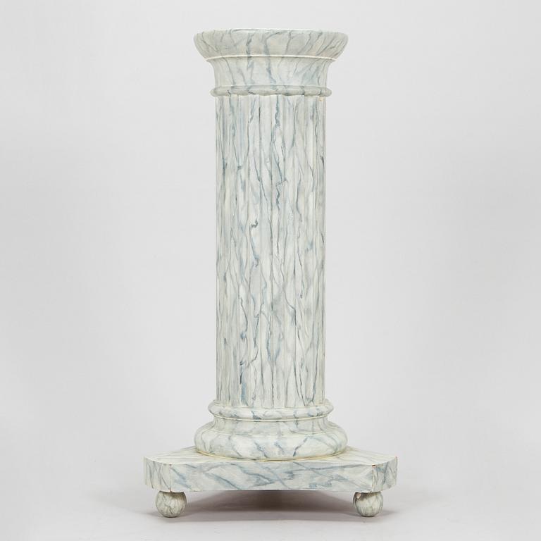 A mid 19th century Gustavian style pedestal.