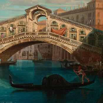 Gustaf Wilhelm Palm, "Vue af Ponte di Rialto i Venedig".