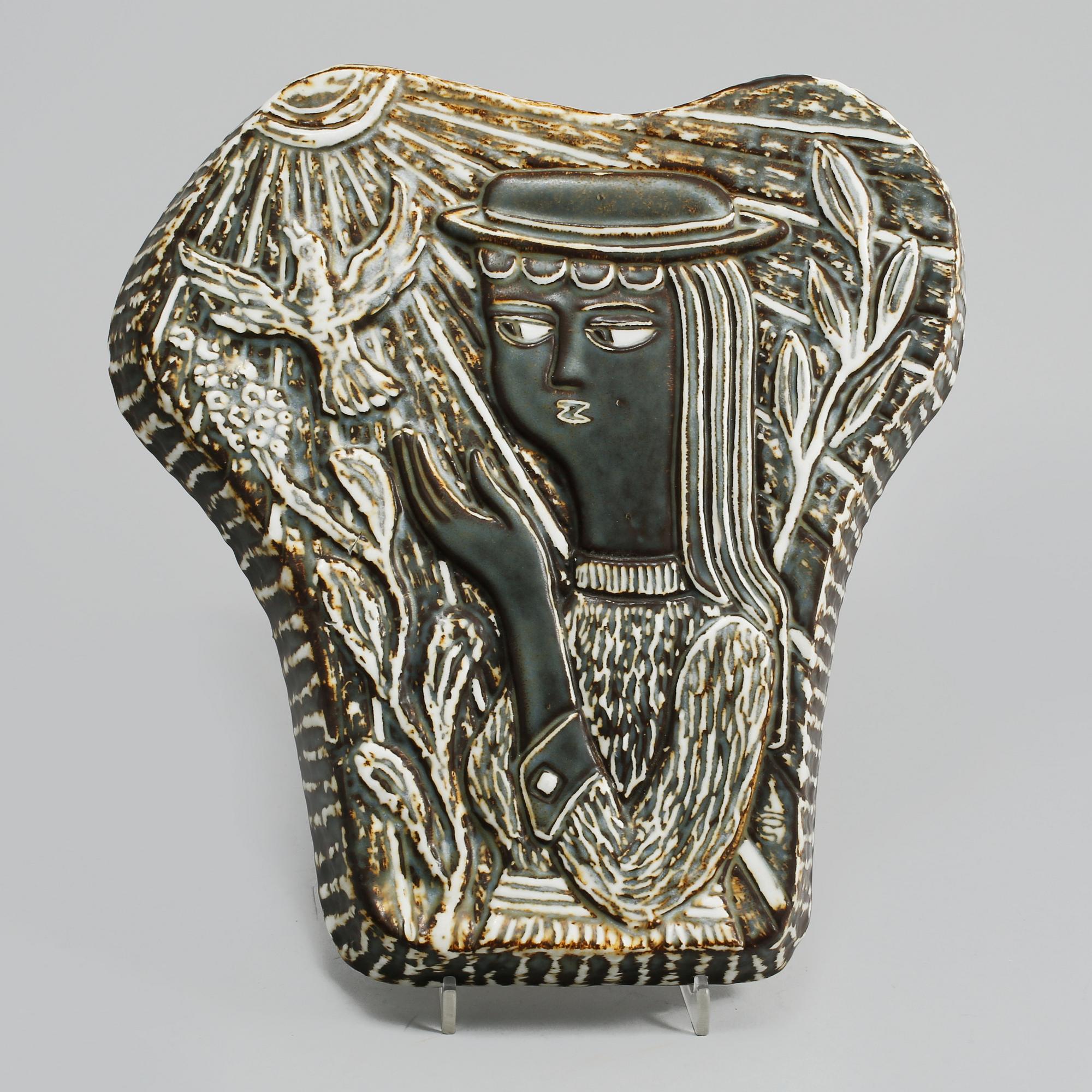 VÄGGPLAKETT, Gunnar Nylund, Rörstrand, 1900-talets andra hälft.