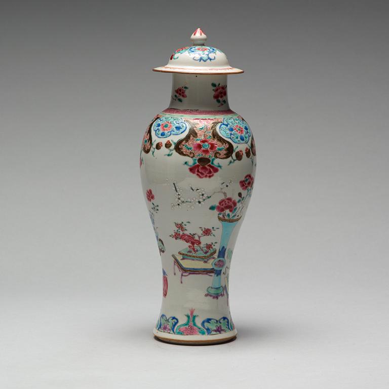 A famille rose jar with cover, Qing dynasty, Qianlong (1736-95).