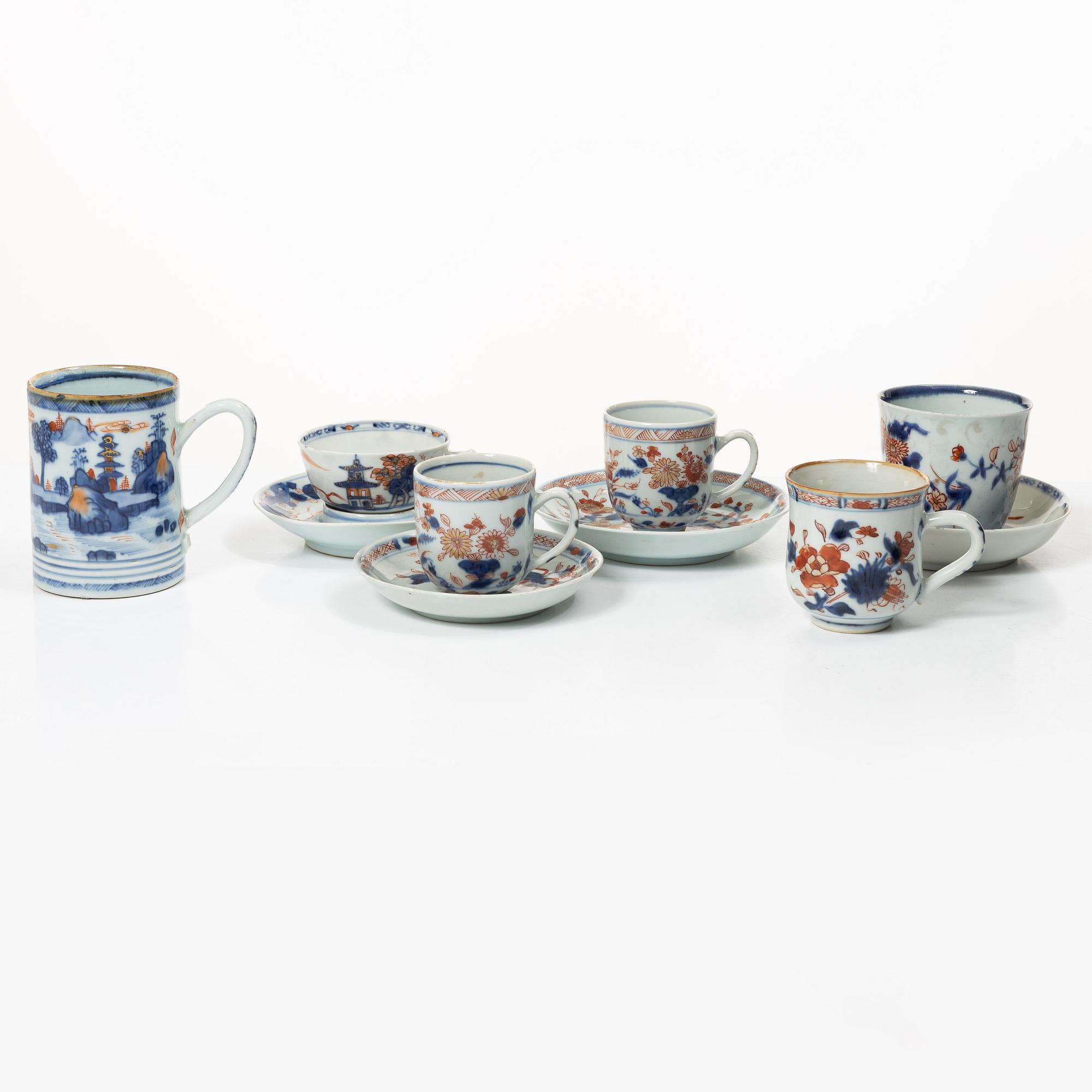 Six cups and four saucers, China, Qing dynasty, 18th century.