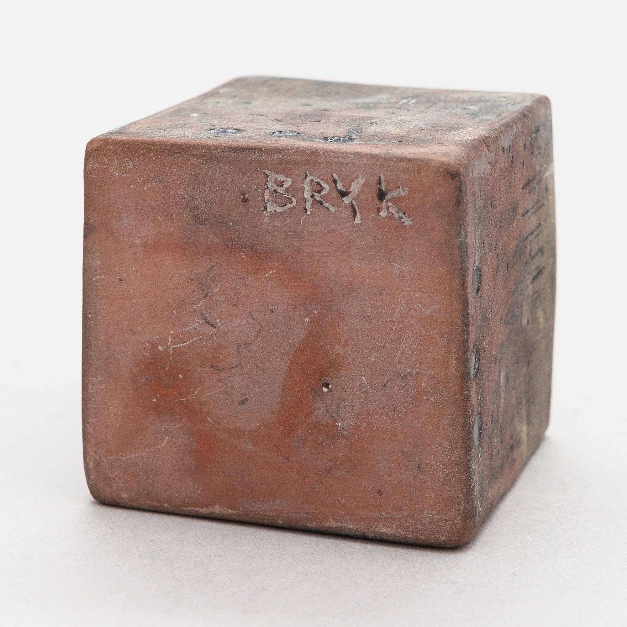 Rut Bryk, a stoneware cruet signed BRYK.