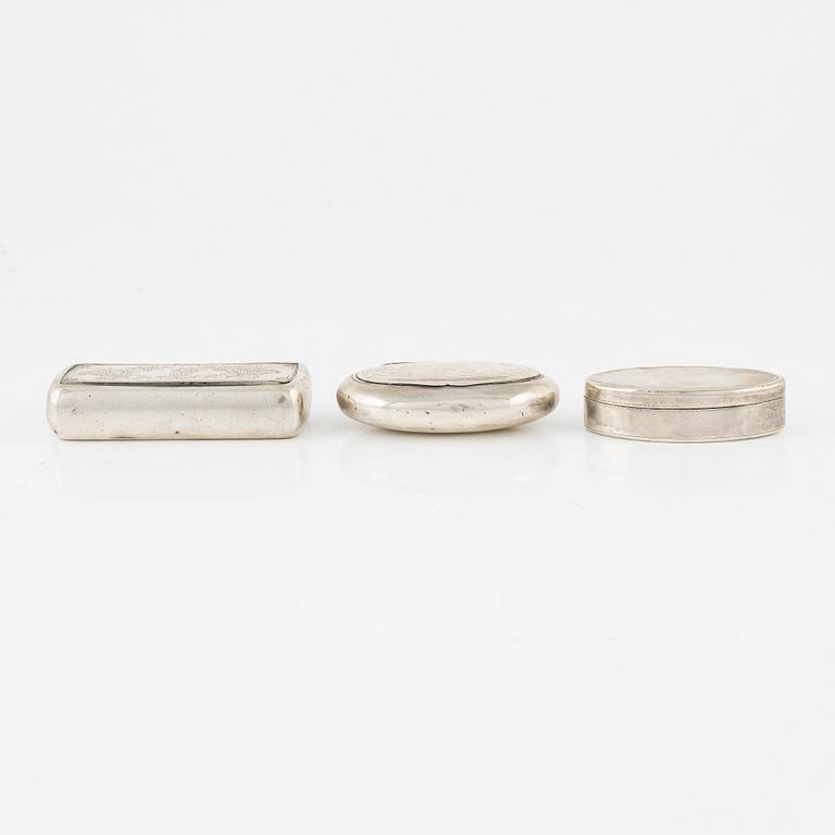 Dosor, 3 st, silver, bl.a. David Walfrid Rahlén, Borås, 1916.