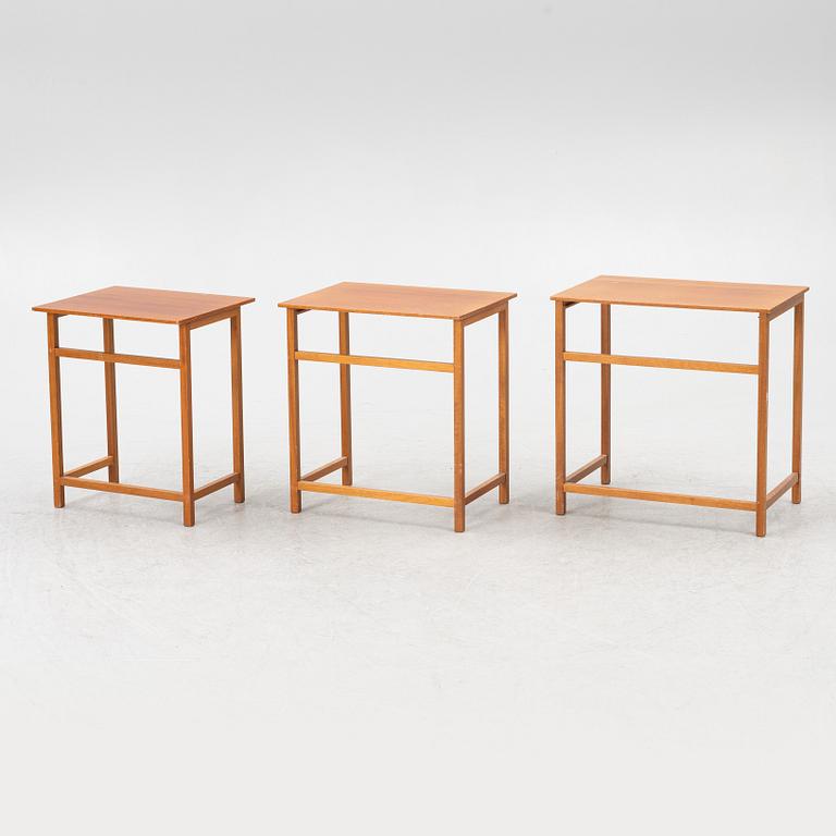Josef Frank, three nesting tables, model B 618, Firma Svenskt Tenn, prior to 1985.