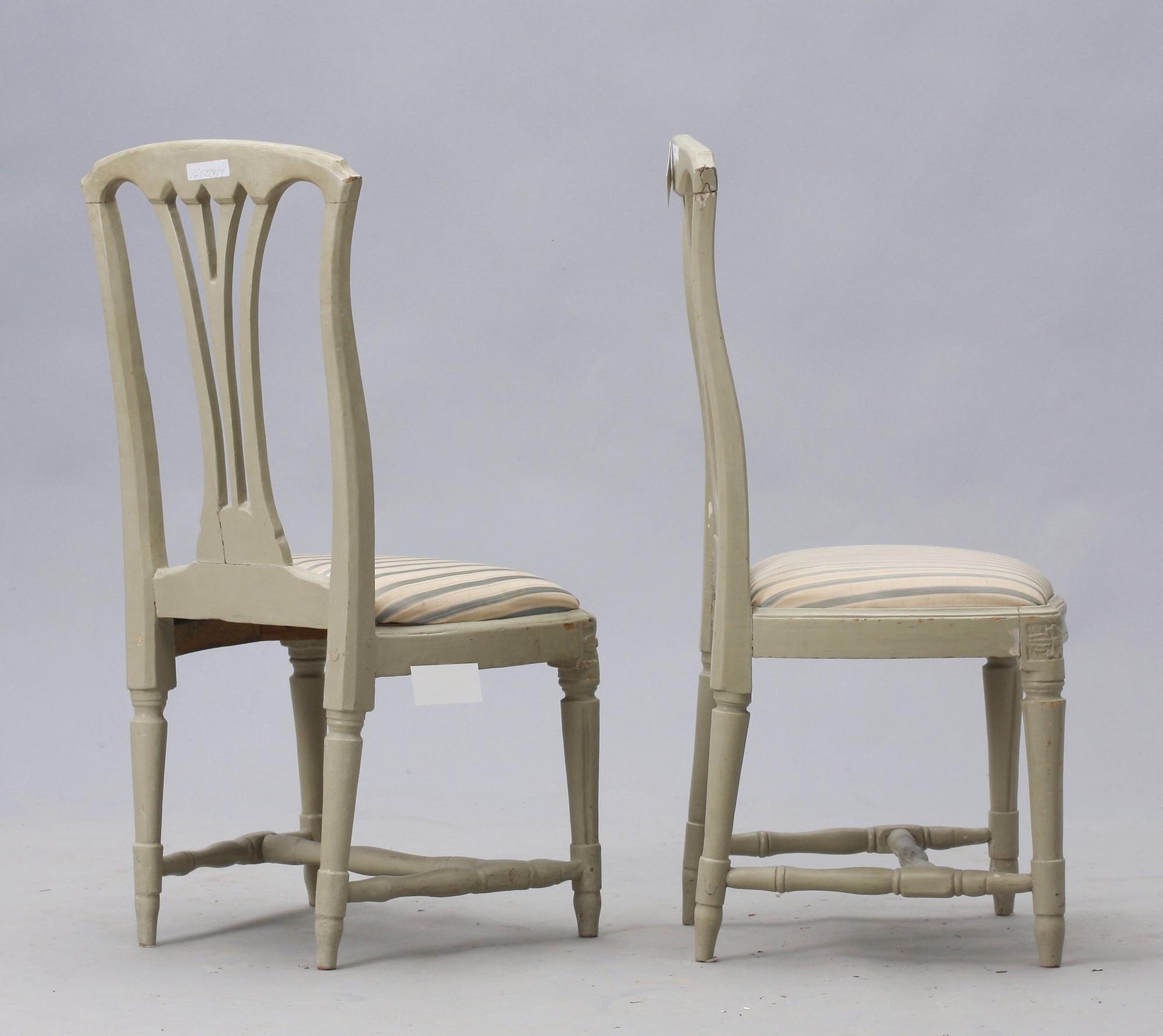 STOLAR 6+2 st, gustavianska, 1700-talets slut.