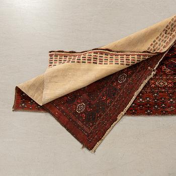 Yumoud rug bag semi-antique with flat-woven back, approx. 105x178 cm.