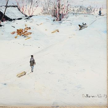 Olof Hermelin, olja på kopparplåt, signerad O. Hermelin och daterad 1901.