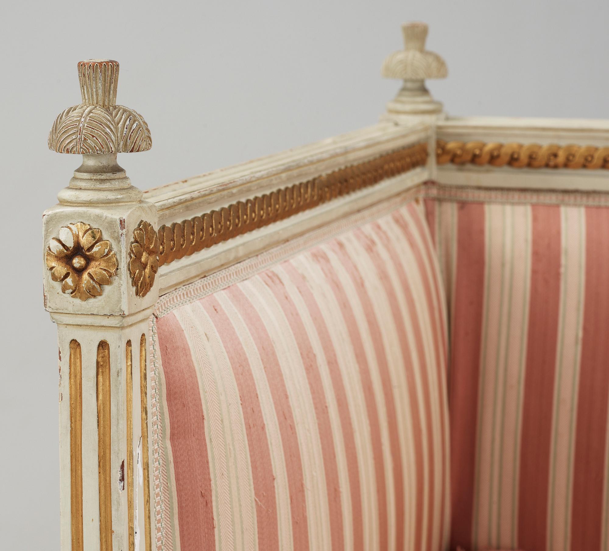 BANKETTSOFFA, sengustaviansk, omkring 1800.