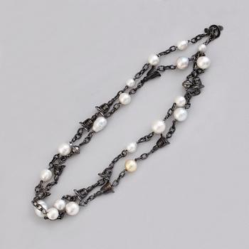 COLLIER, silver, south sea-pärlor.