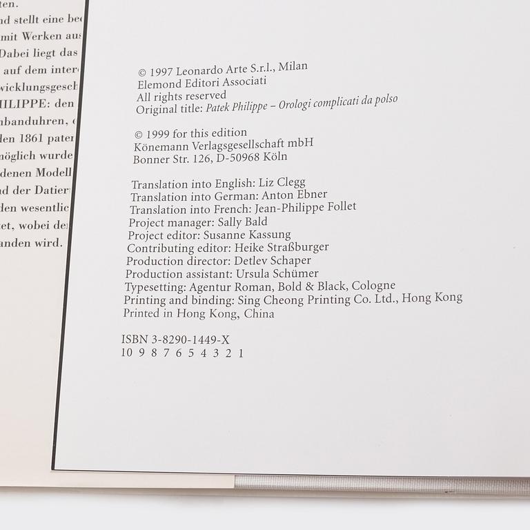 Watch books, Armbanduhren: 100 Jahre Entwicklungsgeschichte, Patek Philippe: Complicated Wrist Watches.