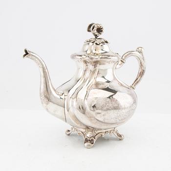 AG Dufva coffee pot, nickel silver, neo-rococo mid/second half of the 19th century.