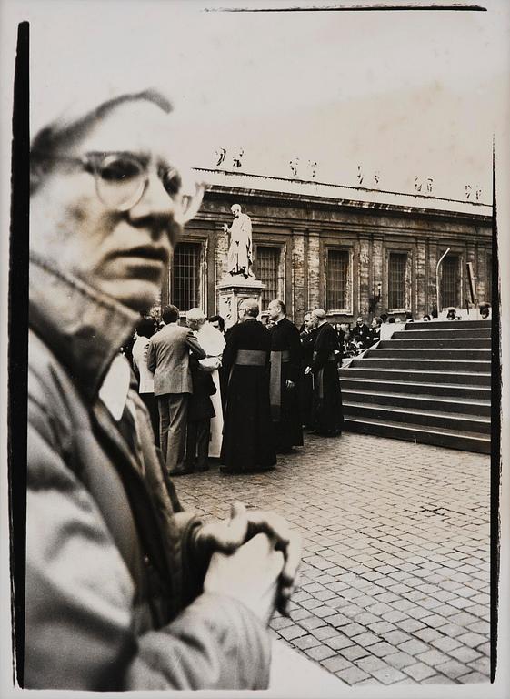 Andy Warhol with Pope John Paul II at the Vatican, circa 1975.