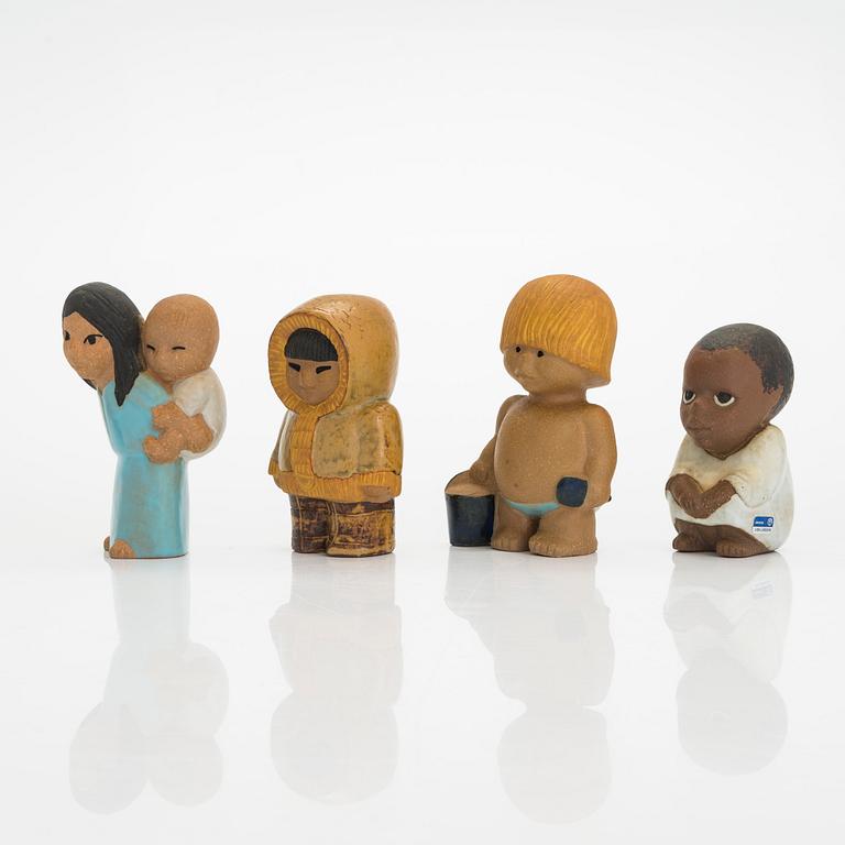 Lisa Larson, "Världens barn", four stoneware figurines for Gustavsberg.