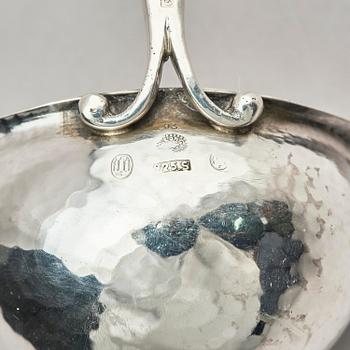 Georg Jensen, a sterling silver and ivory gravy ladle, model no 93, Copenhagen, Denmark 1924.