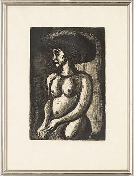 Georges Rouault, "Fille au Grand Chapeau" från "Réincarnation du Père Ubu".