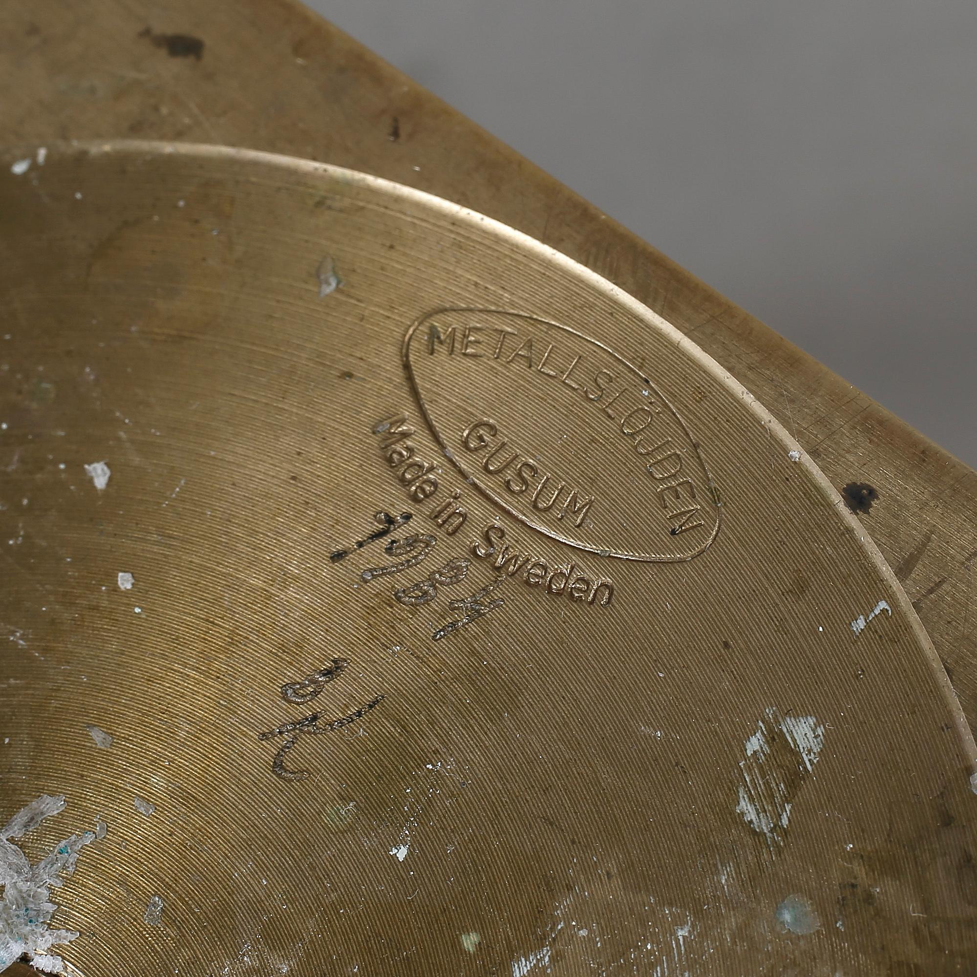 KANDELABRAR, ett par, mässing, Gusum, 1900-tal.