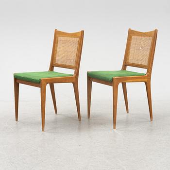 Karl Erik Ekselius, a pair of chairs, teak and rattan, JOC, 1950-60's.