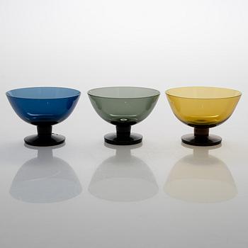 Kaj Franck, dessertskålar, 12 st, "Juha", Nuutajärvi Notsjö.