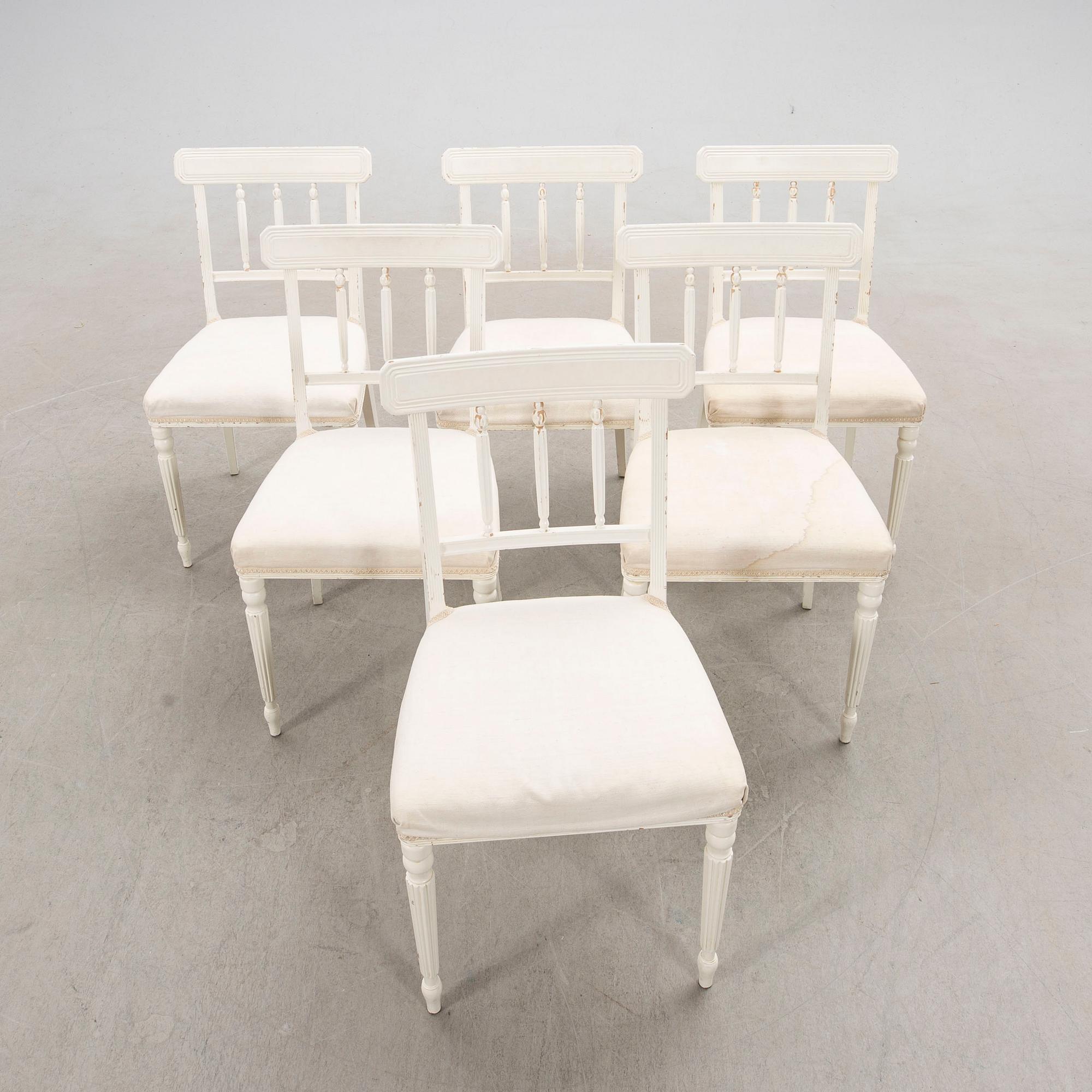 Dining group, 7 pieces, Gustavian style, late 20th century.