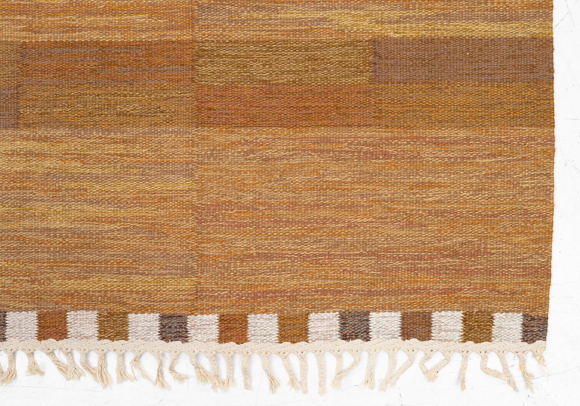 Marianne Richter, matta, ”Muren, brun”, rölakan, ca 262 x 168 cm, signerad AB MMF S MR.