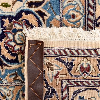An old Nain part sik carpet ca 290 x 196 cm.