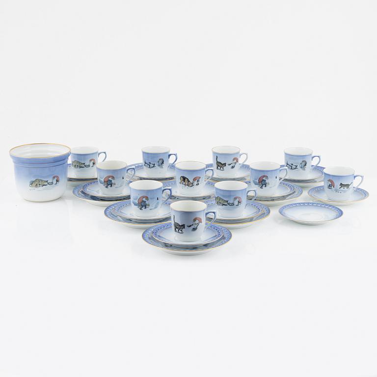 A 21-piece porcelain 'Tomten' Christmas service, Royal Copenhagen and Bing & Grøndahl, Denmark.