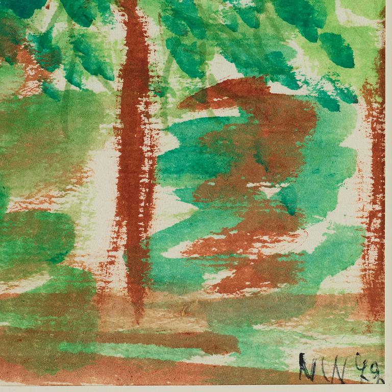 Nell Walden, watercolour on paper, signed and dated-72.