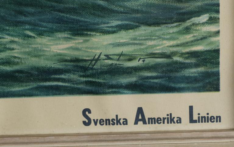 AFFISCH, Svenska Amerika Linjen, 1900-talets mitt.