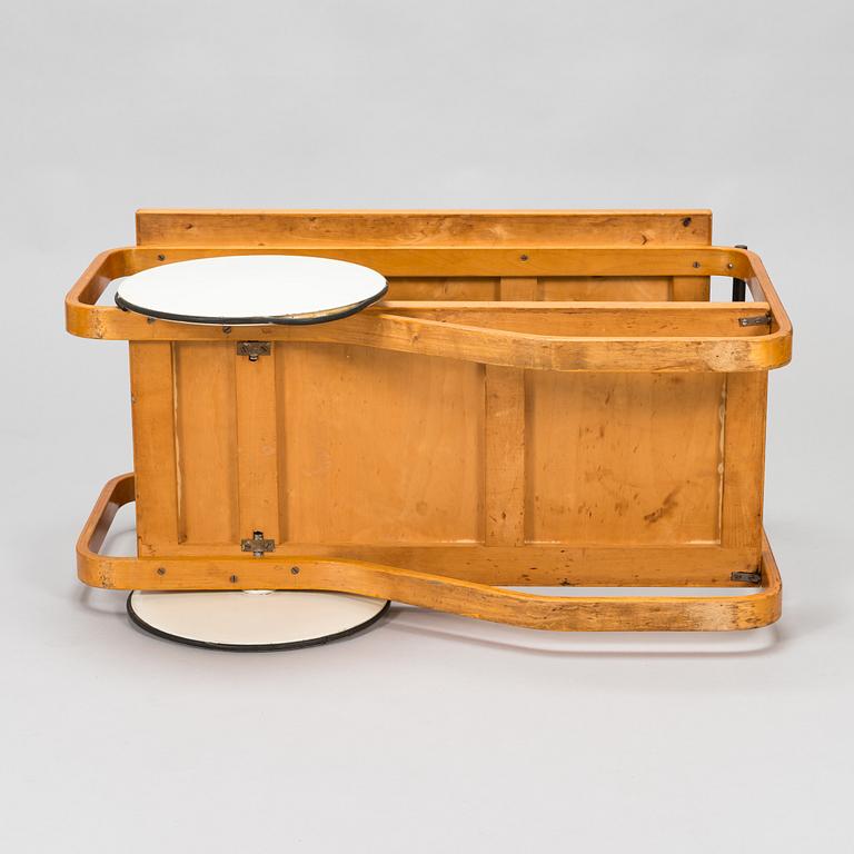 Alvar Aalto, a mid-20th century '98' tea trolley for Oy Huonekalu- ja Rakennustyötehdas Ab, Finland.
