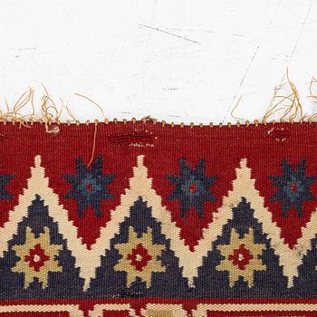 Cover, rya rug, southwestern Skåne, around the year 1900, Approx. 210 x 120 cm.