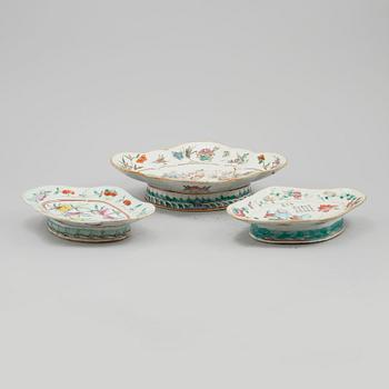 FAT, 3 st, porslin, Kina, 1800-tal.