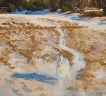 Bruno Liljefors, Winterlandscape with hare.