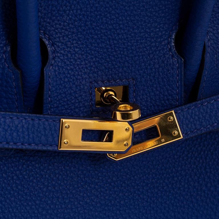 Hermès, a Bleu Electrique Togo leather 'Birkin 25' handbag, 2018.