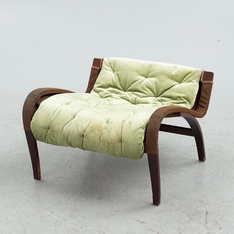 Bruno Mathsson, a 'Pernilla' armchair with ottoman, Dux.