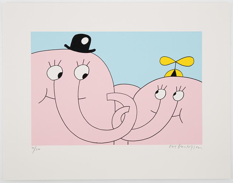 Owe Gustafsson, mapp med 4 färgserigrafier, signerade 90/300.