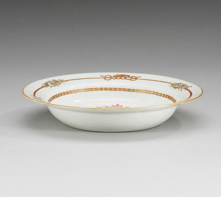 A famille rose 'European Subject' dish, Qing dynasty, Qianlong (1736-95).