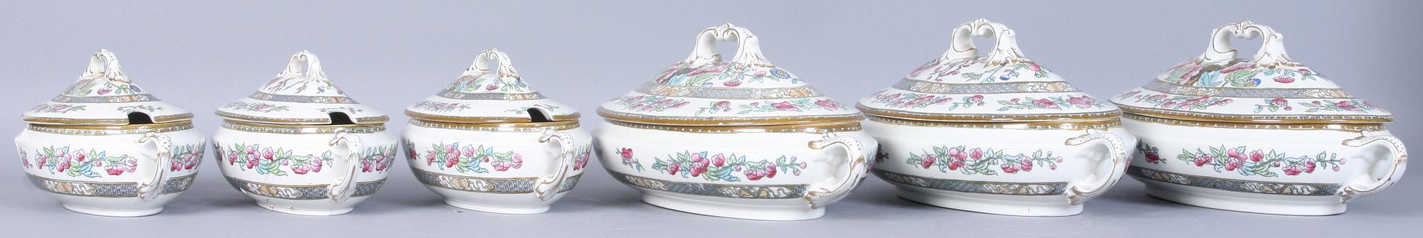 MATSERVIS, 105 delar, flintgods, "Indian tree", Wedgwood & Co, England, 1900-tal.