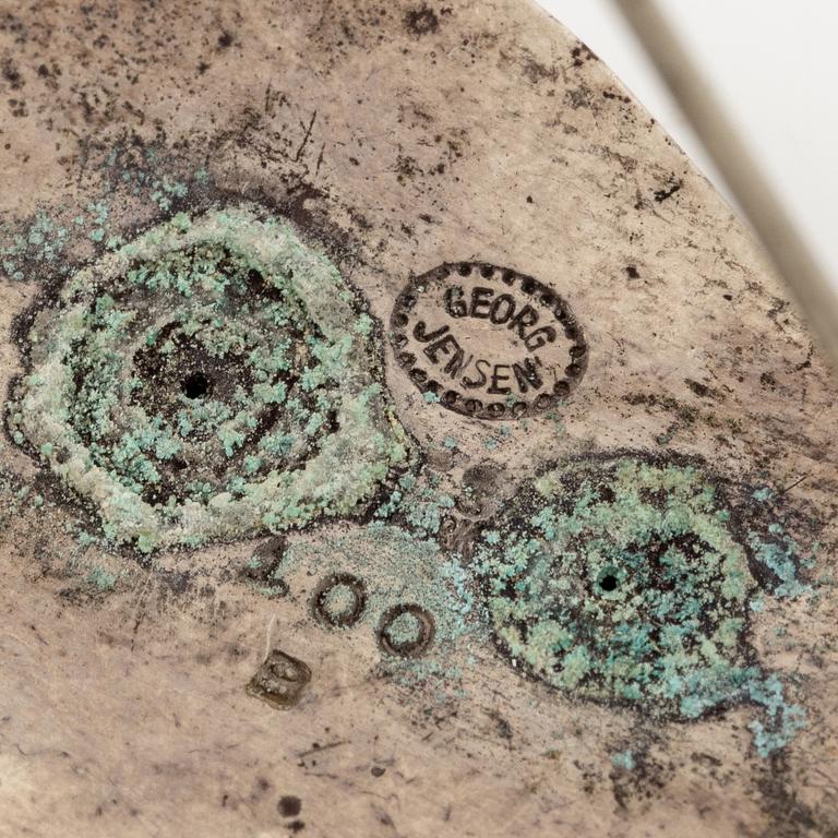 Georg Jensen, a brooch, silver with cabochon-cut moonstone. After 1945.