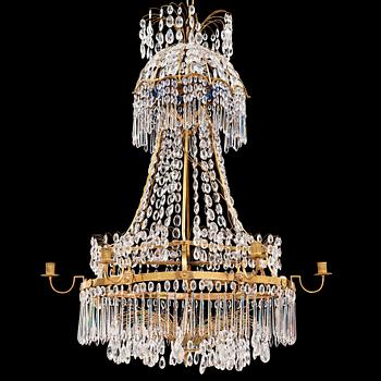 60. A late Gustavian circa 1800 seven-light chandelier.