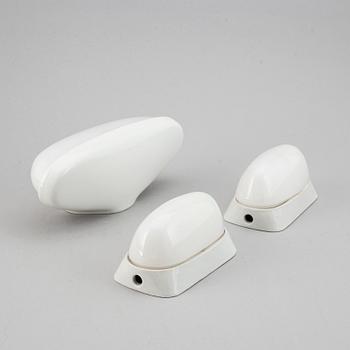 WILHELM WAGENFELD, three ceramic wall lights, Lindner Keramik, Bamberg, 1950's/60's.