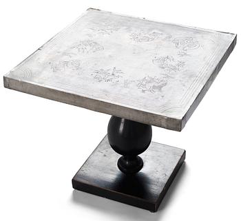 366. Uno Åhrén, a black lacquered table with a pewter top by Nils Fougstedt, Svenskt Tenn ca 1930. Alva & Gunnar Myrdal Collection.