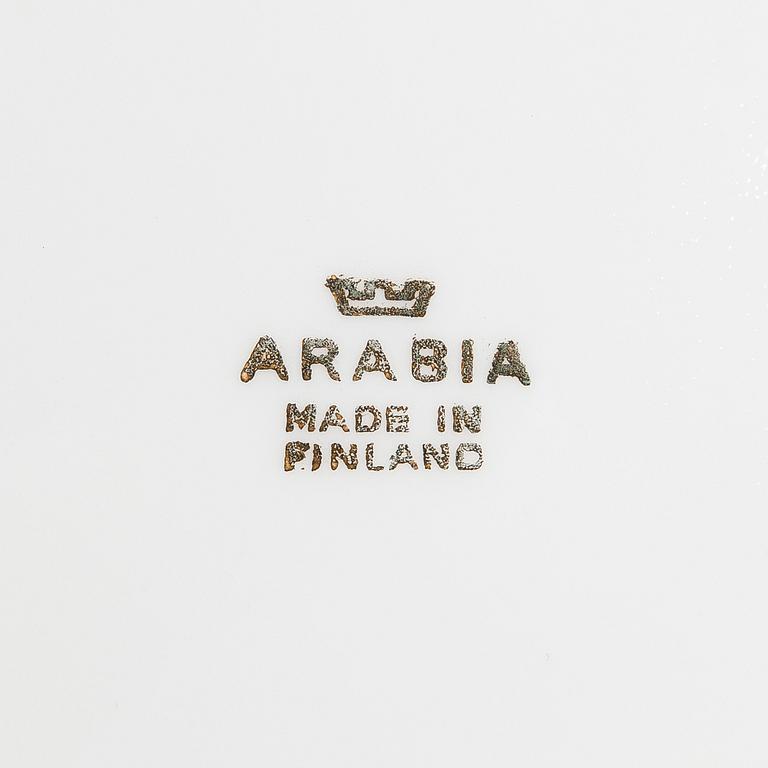 KYLLIKKI SALMENHAARA, KAHVIASTIASTO, 13 osaa, "Stella", posliinia, koriste: Raija Uosikkinen, Arabia 1957-1970.