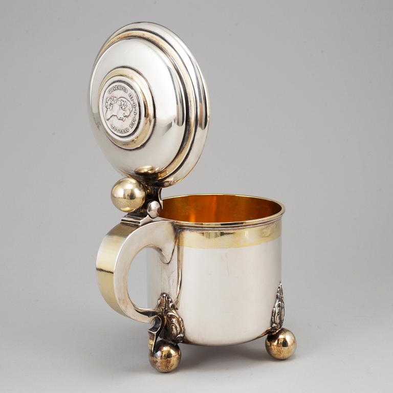 A parcel gilt silver tankard, CG Hallberg, Stockholm 1881.
